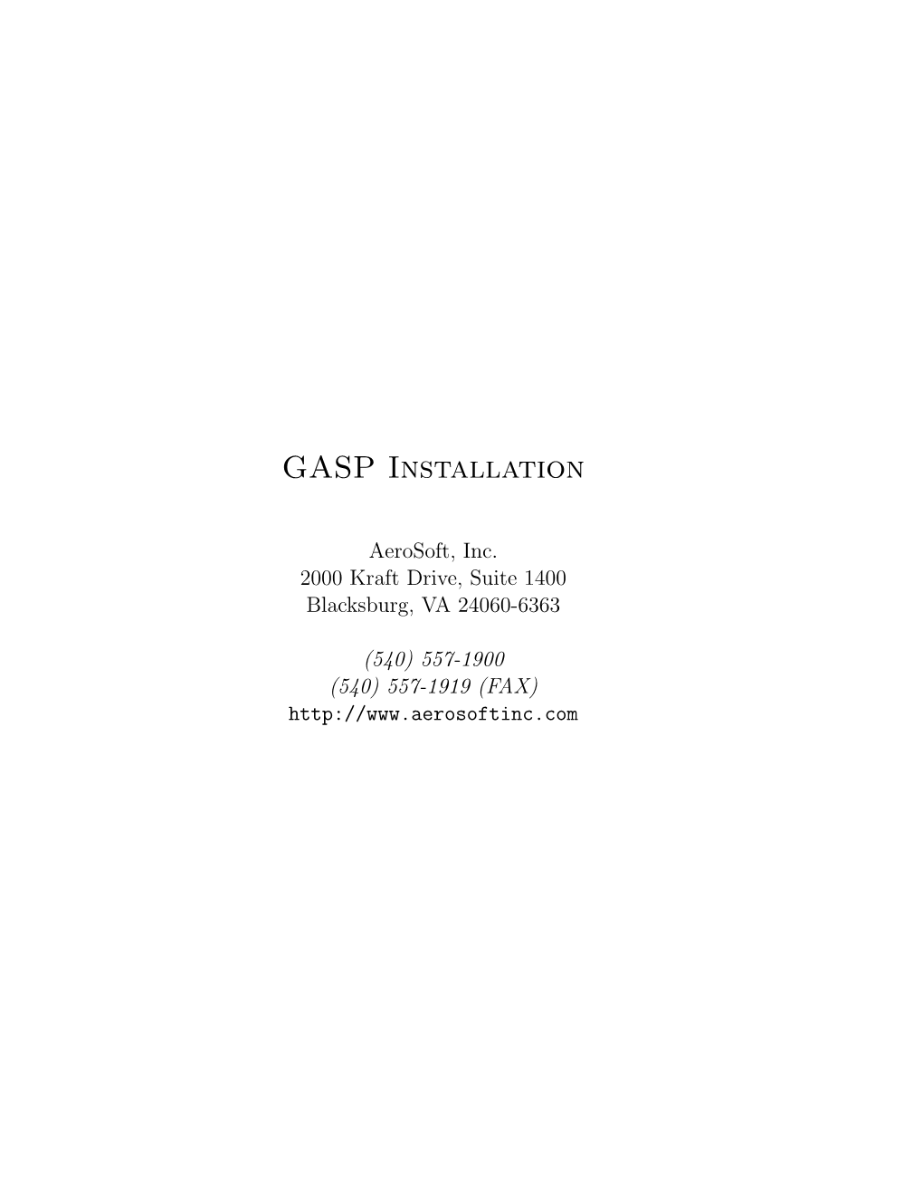 GASP Installation