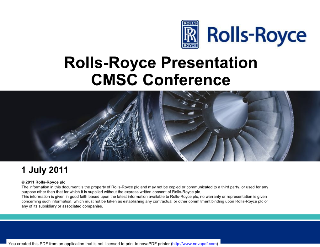 Rolls-Royce Presentation CMSC Conference