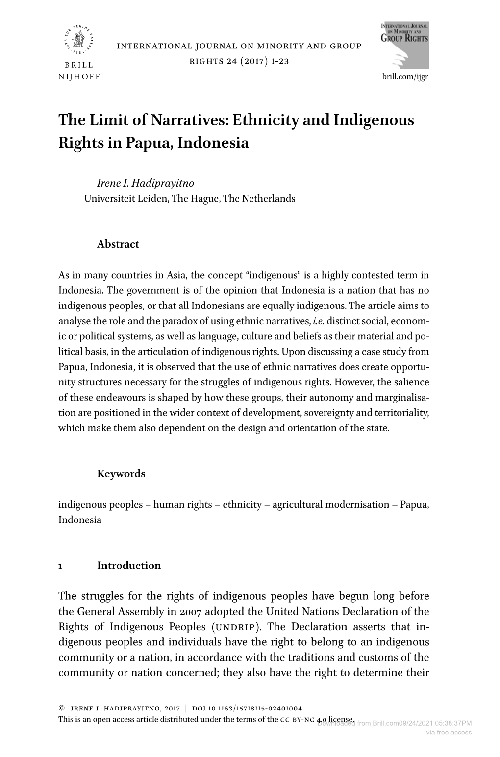 Ethnicity and Indigenous Rights in Papua, Indonesia
