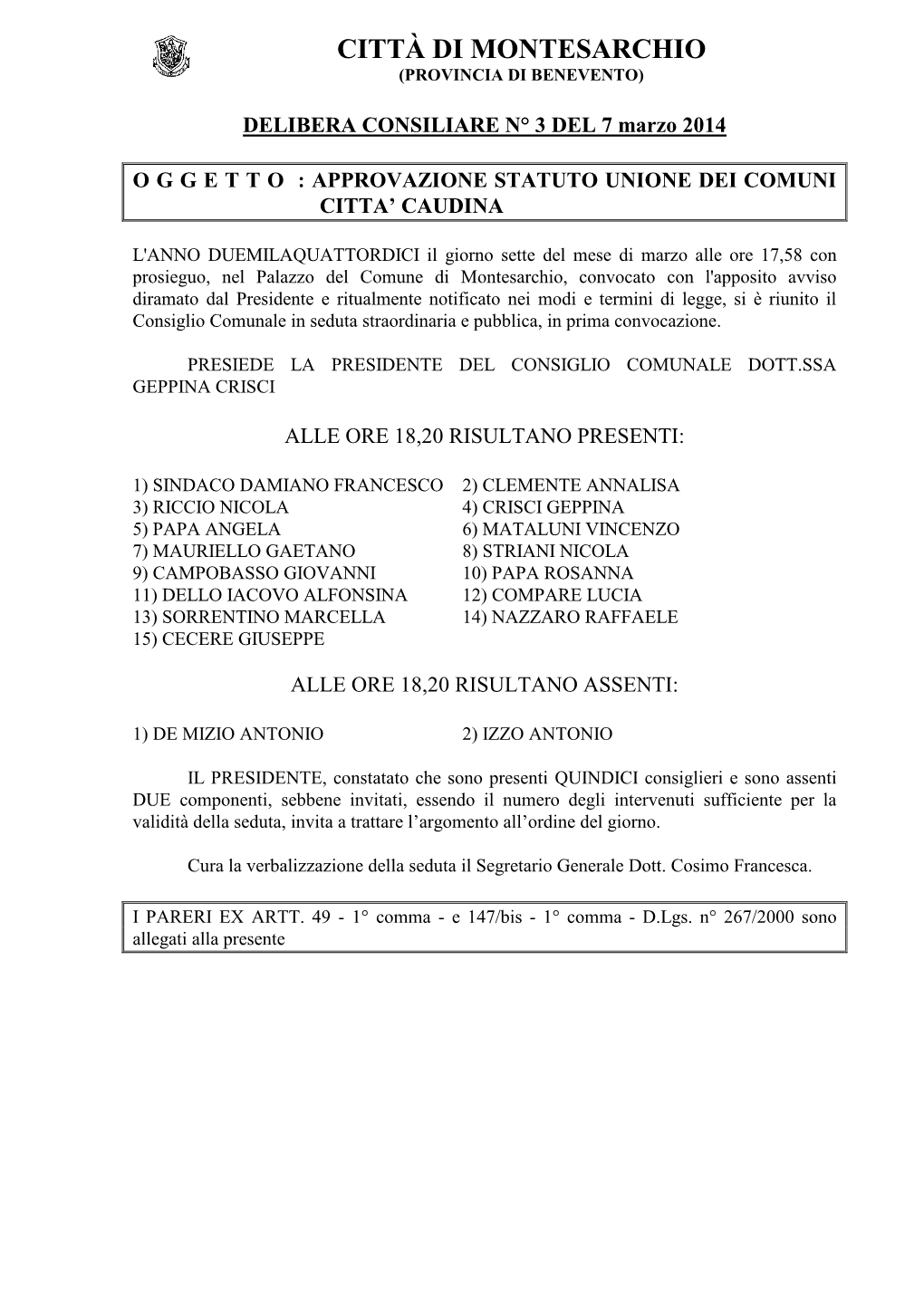 Statuto Unione Citta Caudina.Pdf