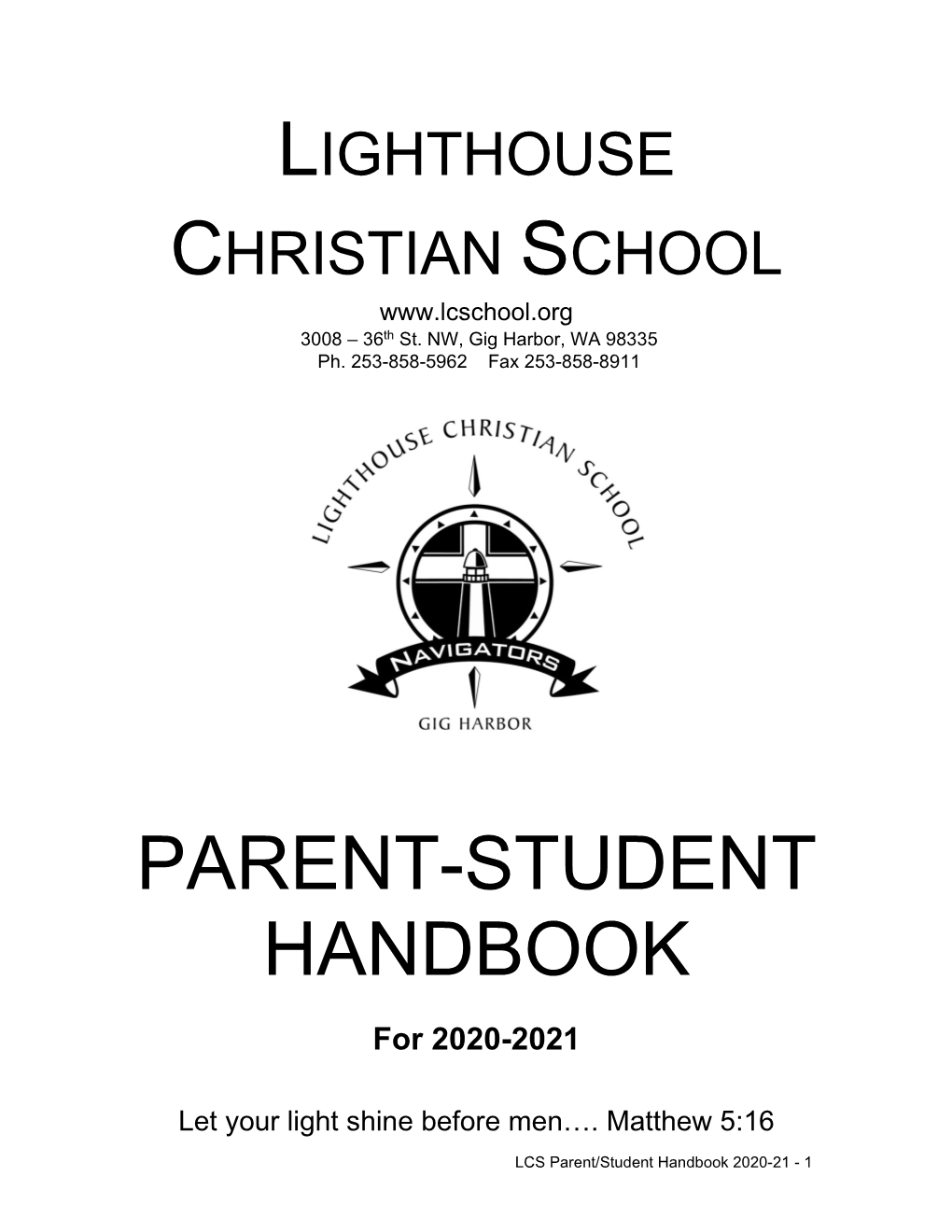 2020-21 Parent-Student Handbook