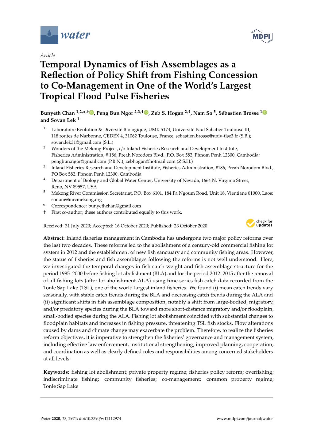 Temporal Dynamics of Fish Assemblages As A