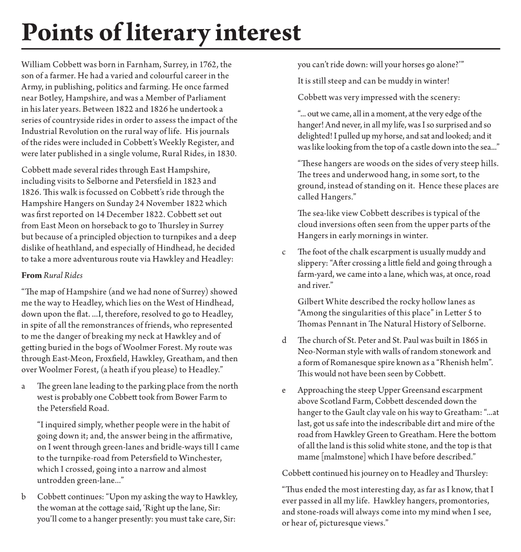 Points of Literary Interest