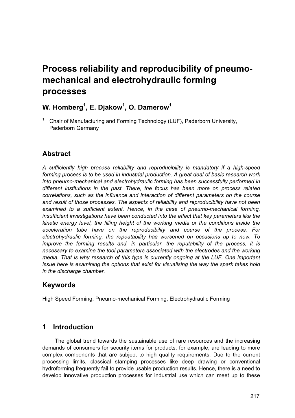 Mechanical and Electrohydraulic Forming Processes