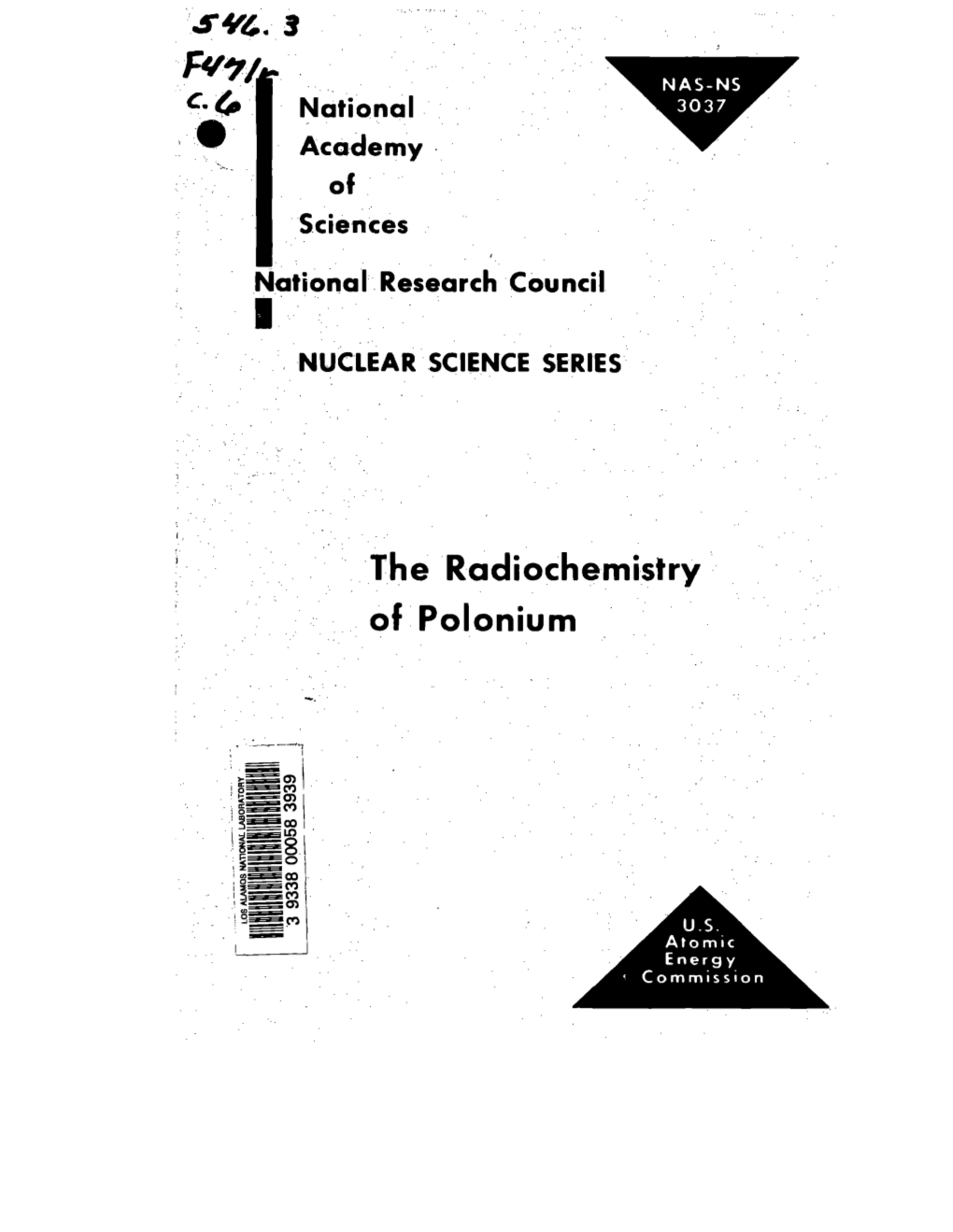 The Radiochemistry of Polonium COMMITTEE on NUCLEAR SCIENCE