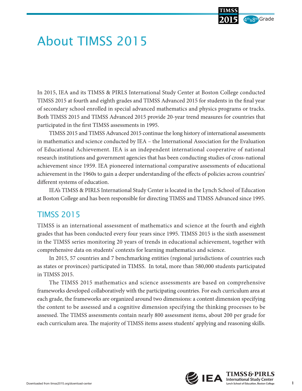 Download About TIMSS 2015