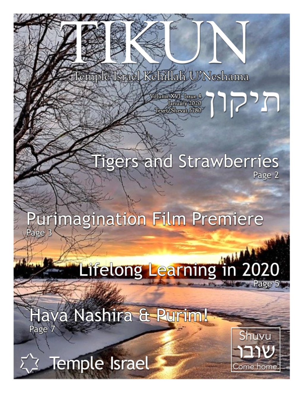 Temple Israel Rabbi’S & President’S Messages Tigers and Strawberries President’S Message Friends — the Following Is an Excerpt from Rabbi Mars’S Kol