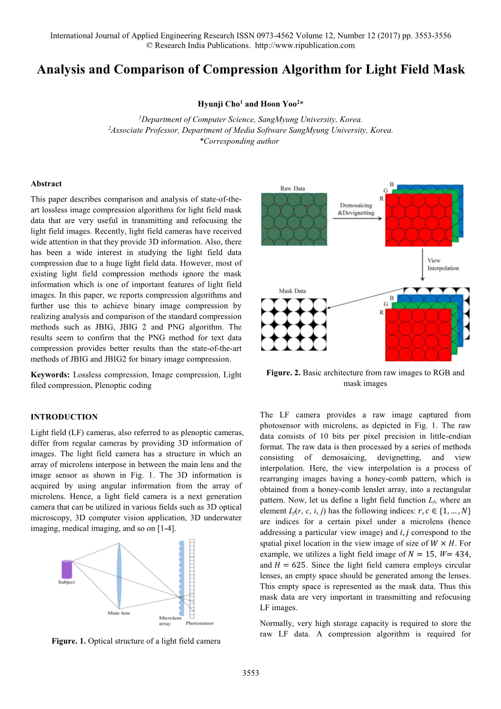 Analysis and Comparison of Compression Algorithm for Light Field Mask