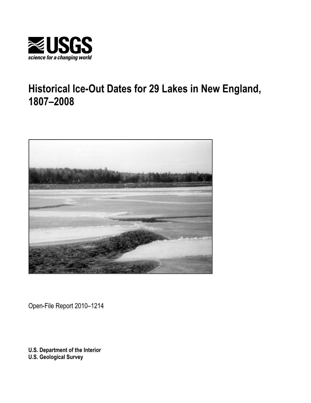 Historical Ice-Out Dates for 29 Lakes in New England, 1807–2008