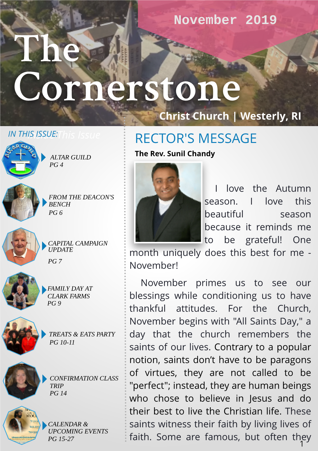 Cornerstone Christ Church | West Erly, RI in Thisn Issisduee :This Issue RECTOR's MESSAGE