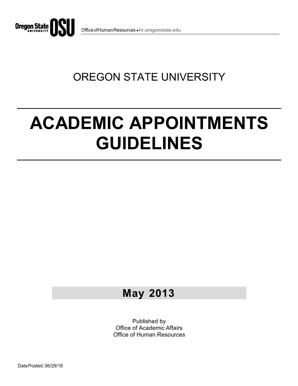 Academic Appointment Guidelines