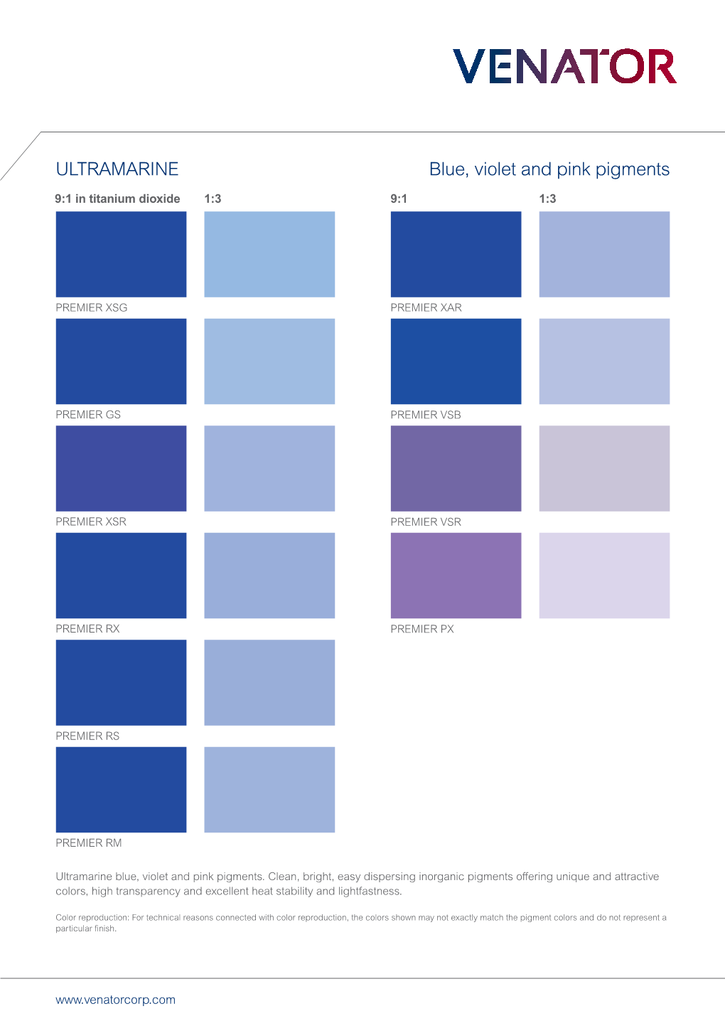 Blue, Violet and Pink Pigments ULTRAMARINE