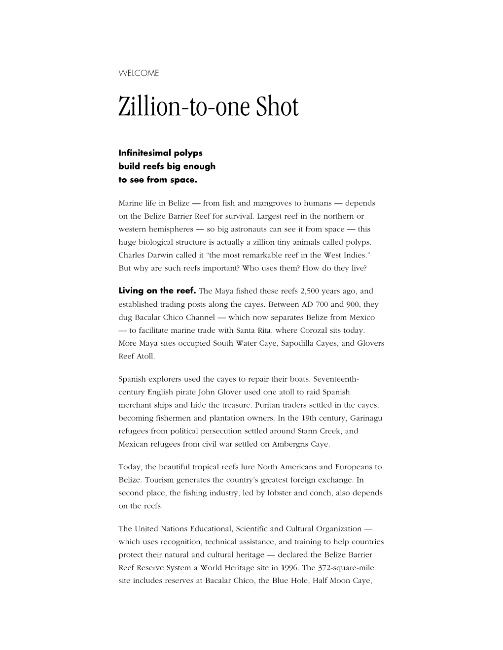 Zillion-To-One Shot