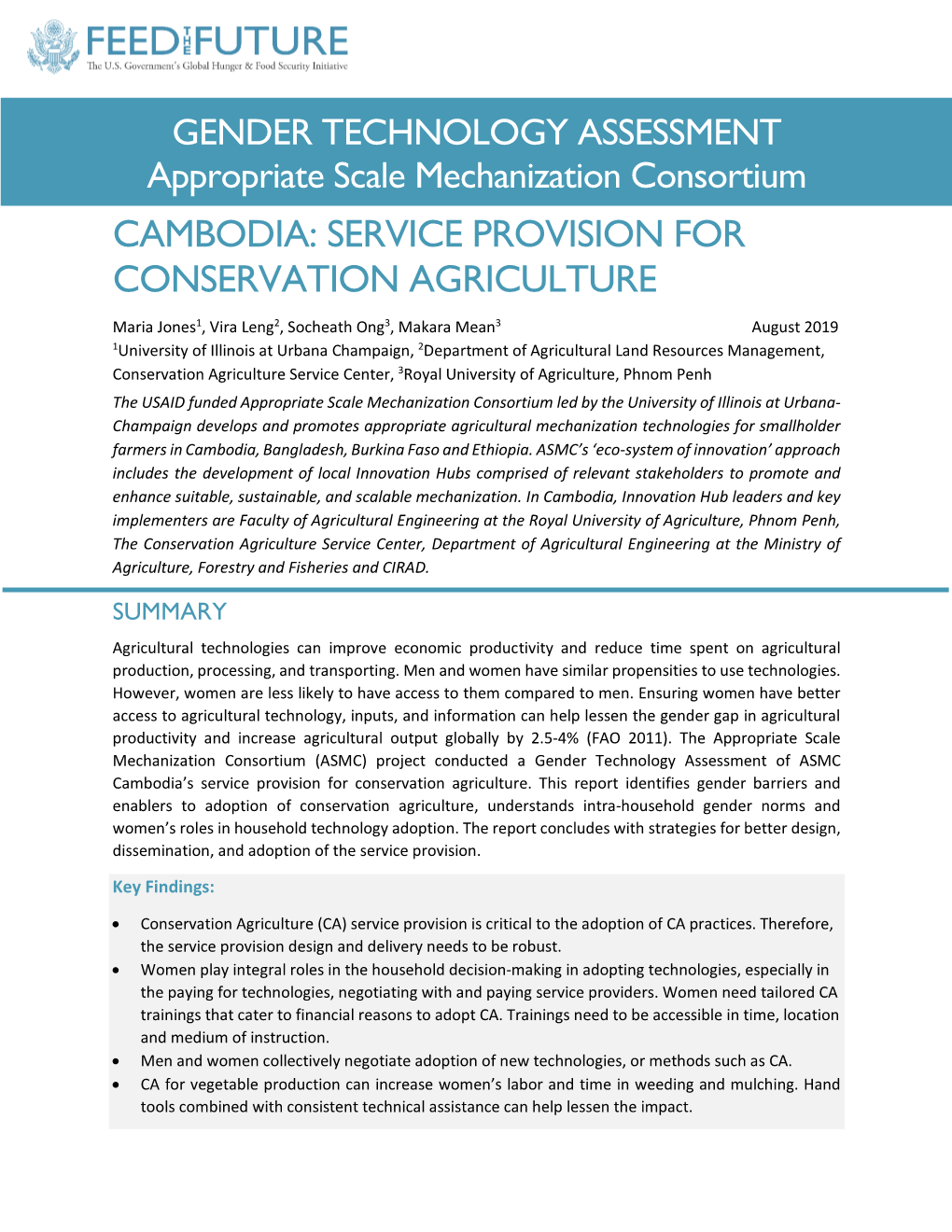 Cambodia: Service Provision for Conservation Agriculture