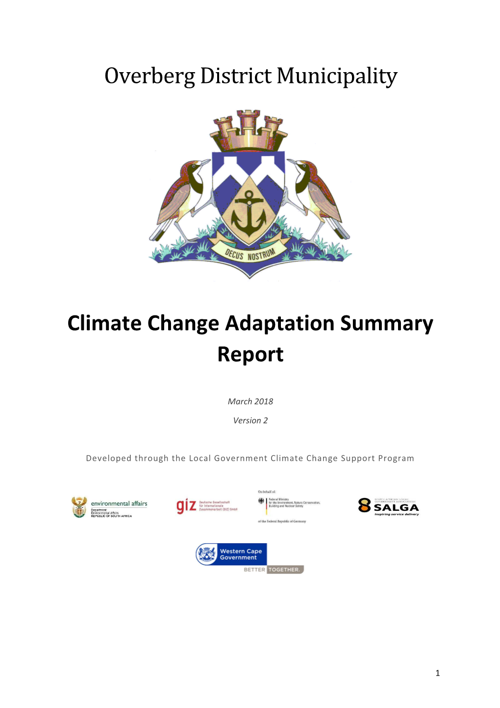 Overberg District Municipality Climate Change Summary Report