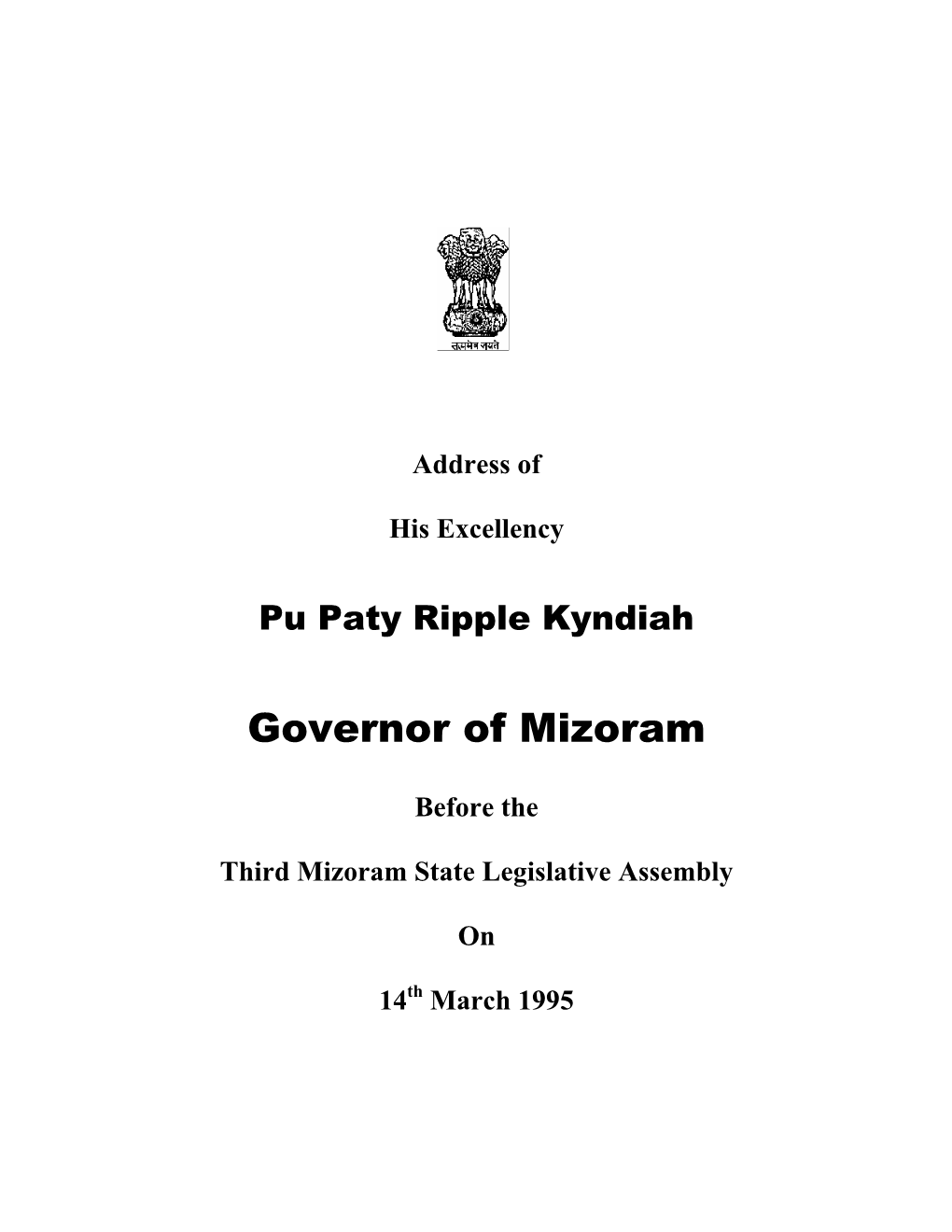 Governor of Mizoram