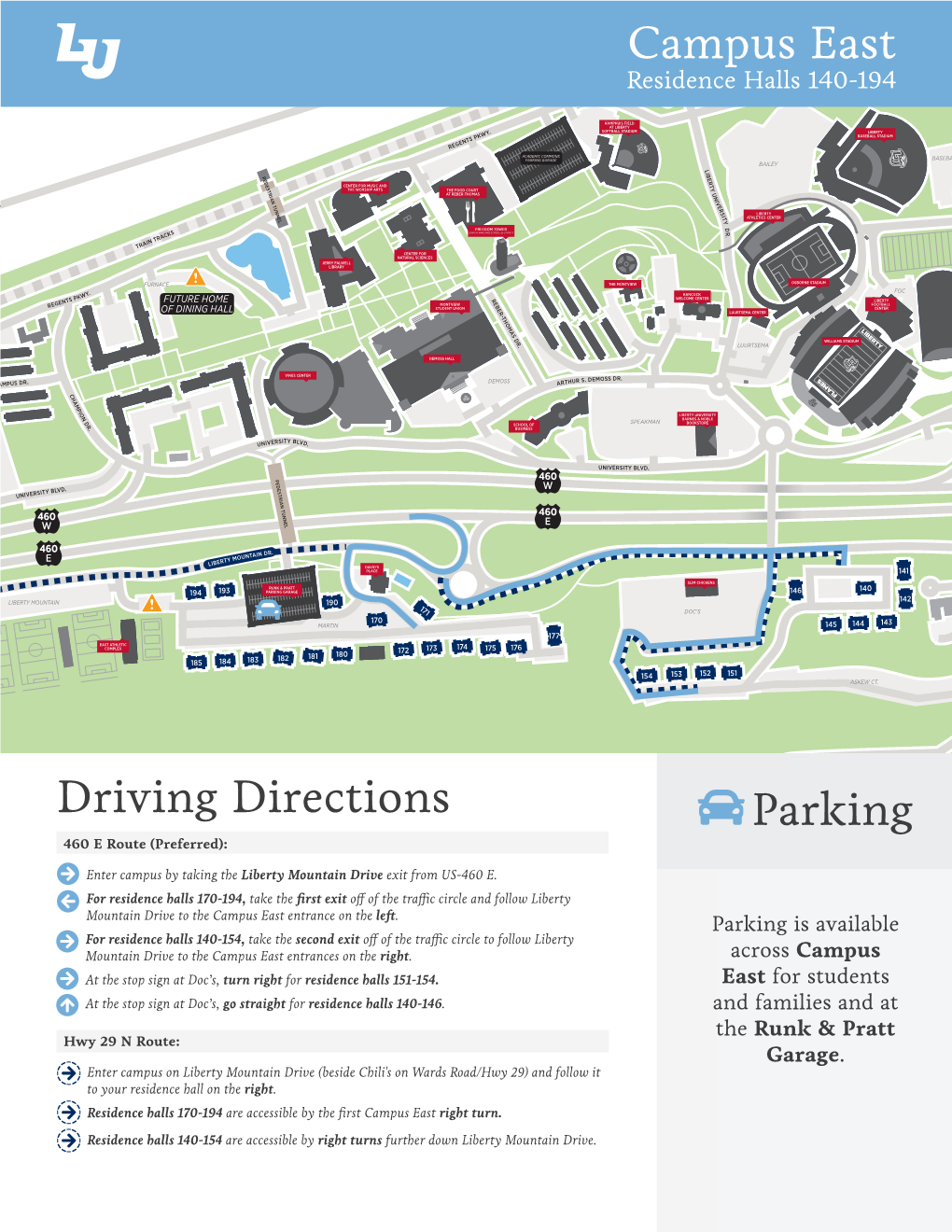 Campus East Driving Directions Parking