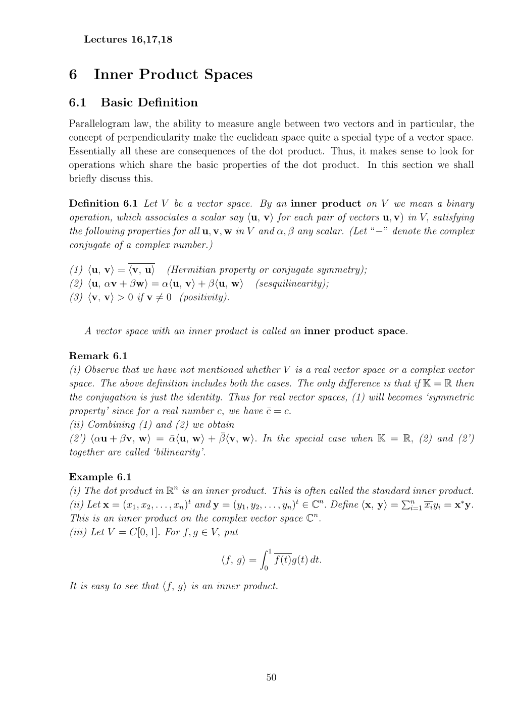 6 Inner Product Spaces