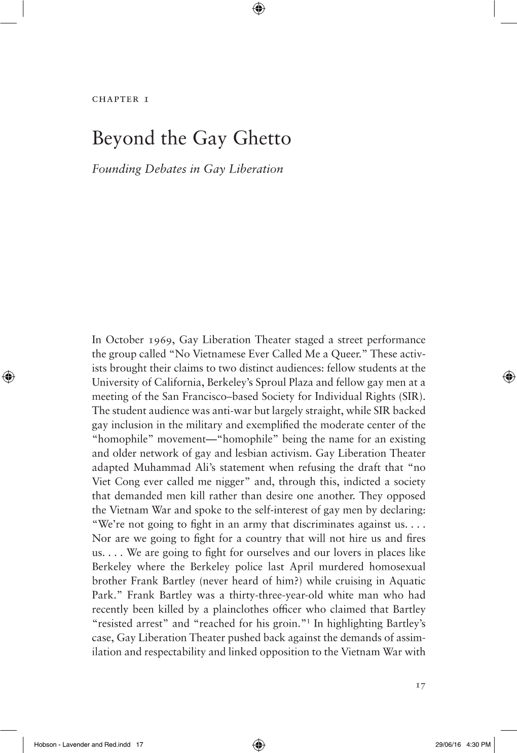 Beyond the Gay Ghetto