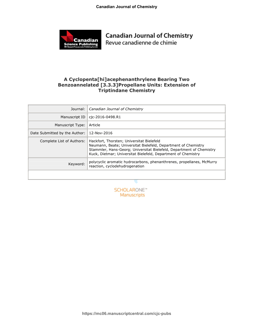 Propellane Units: Extension of Triptindane Chemistry