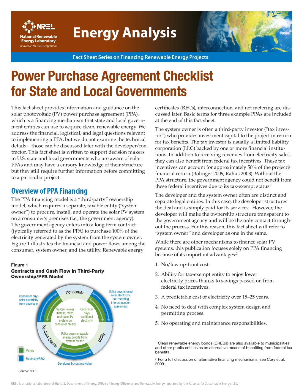 Power Purchase Agreement Checklist for State and Local Governments