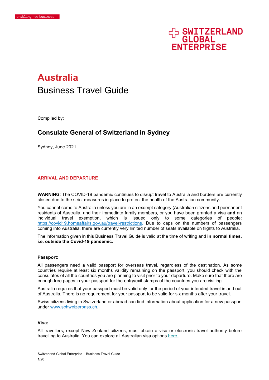 Australia Business Travel Guide