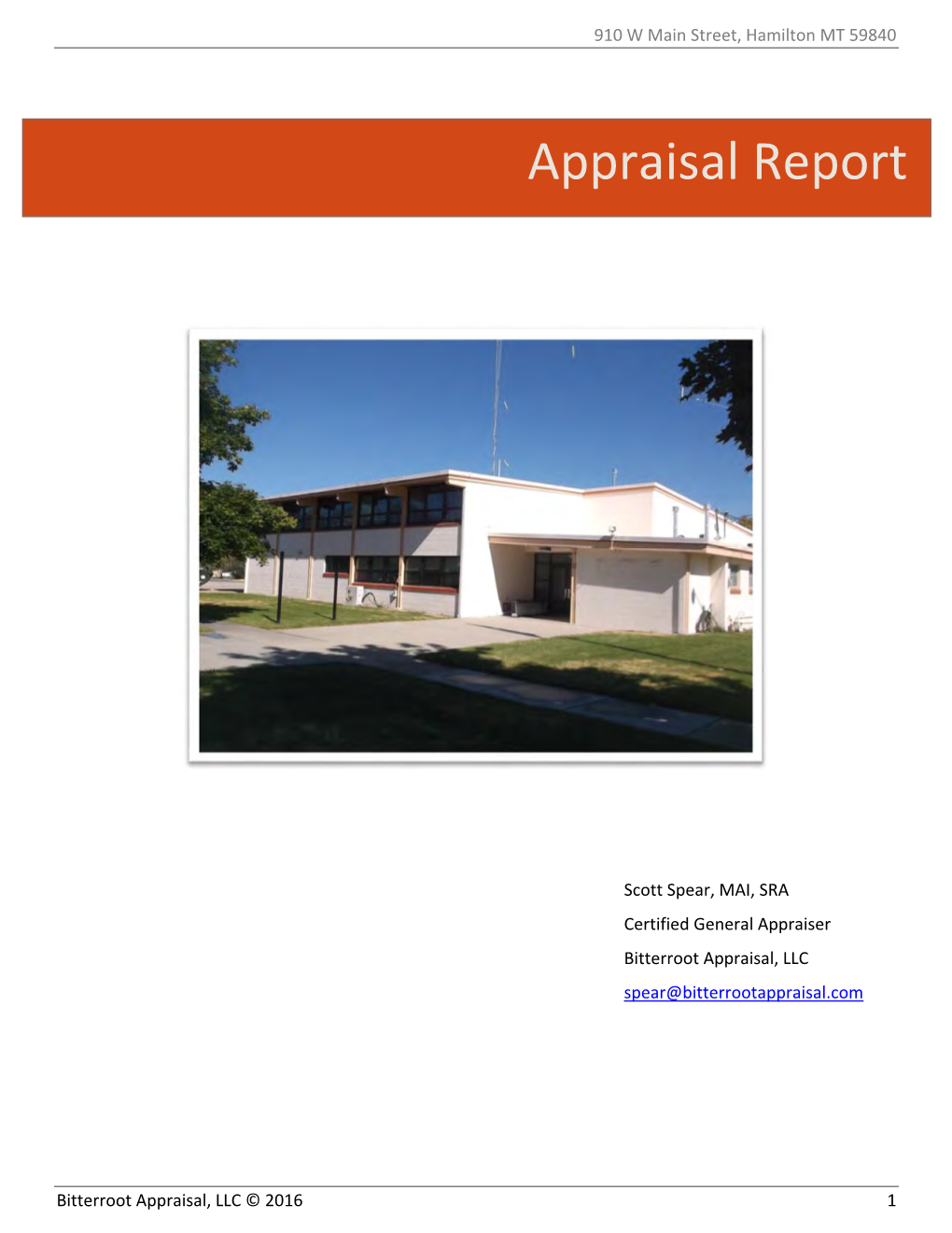 Appraisal Report