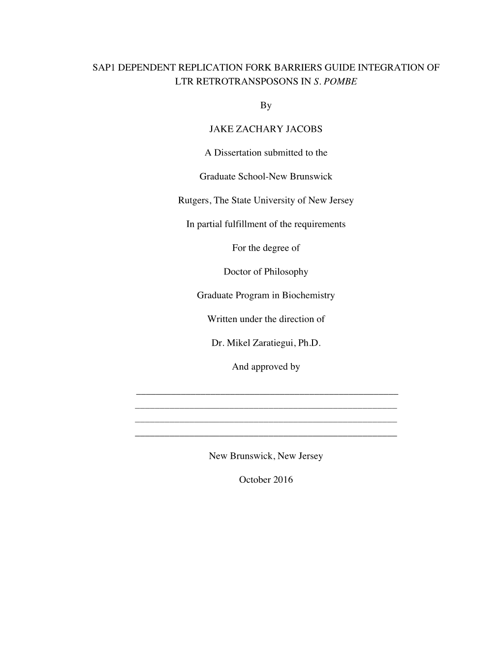 Sap1 Dependent Replication Fork Barriers Guide Integration of Ltr Retrotransposons in S