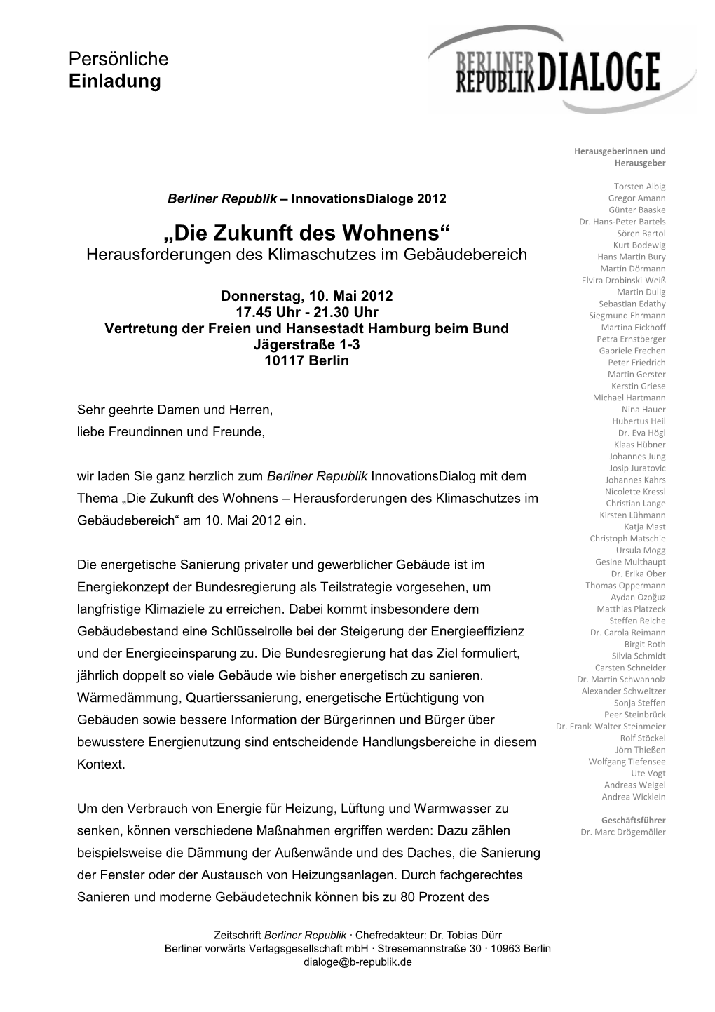 „Die Zukunft Des Wohnens“