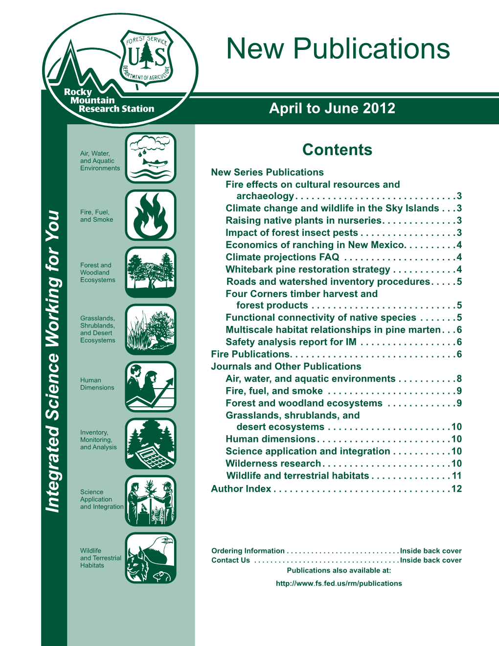 RMRS New Publications April to June 2012