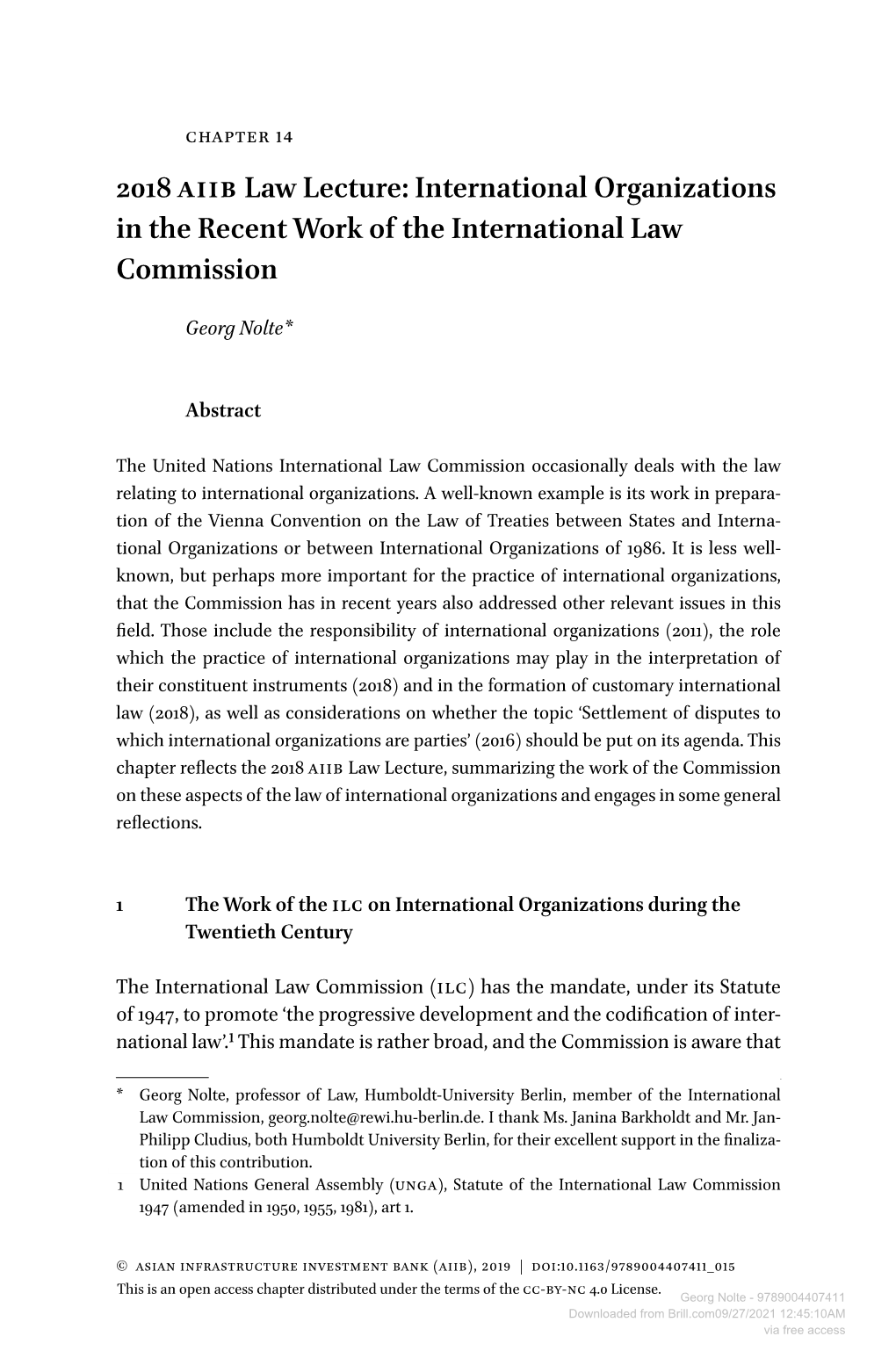 International Organizations in the Recent Work of the International Law Commission