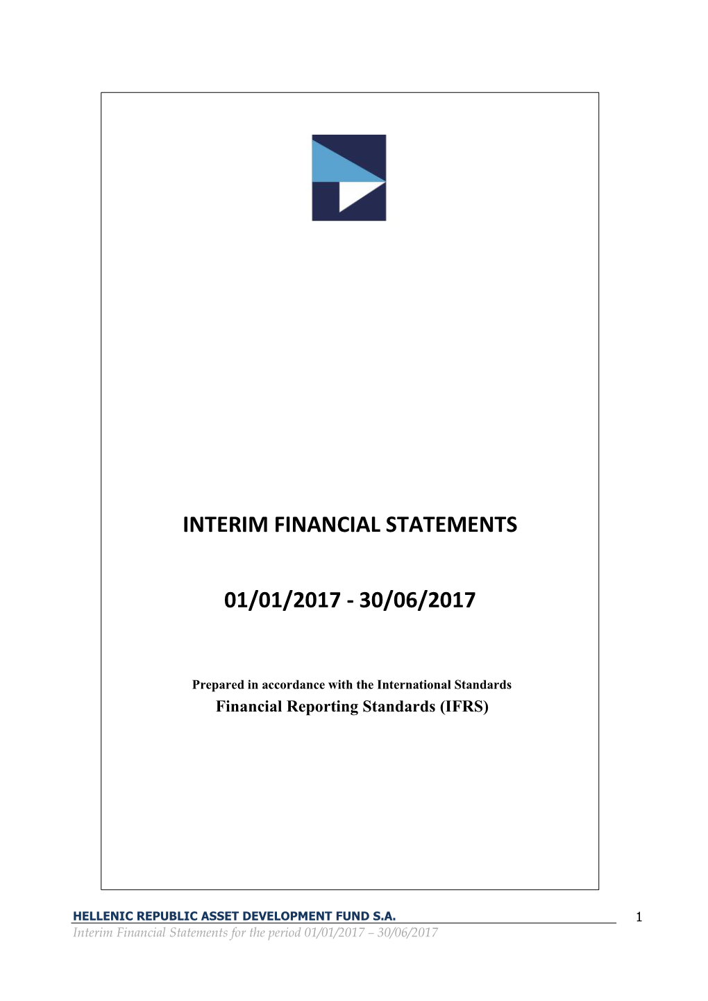 Interim Financial Statements for the Period 01/01/2017 – 30/06/2017