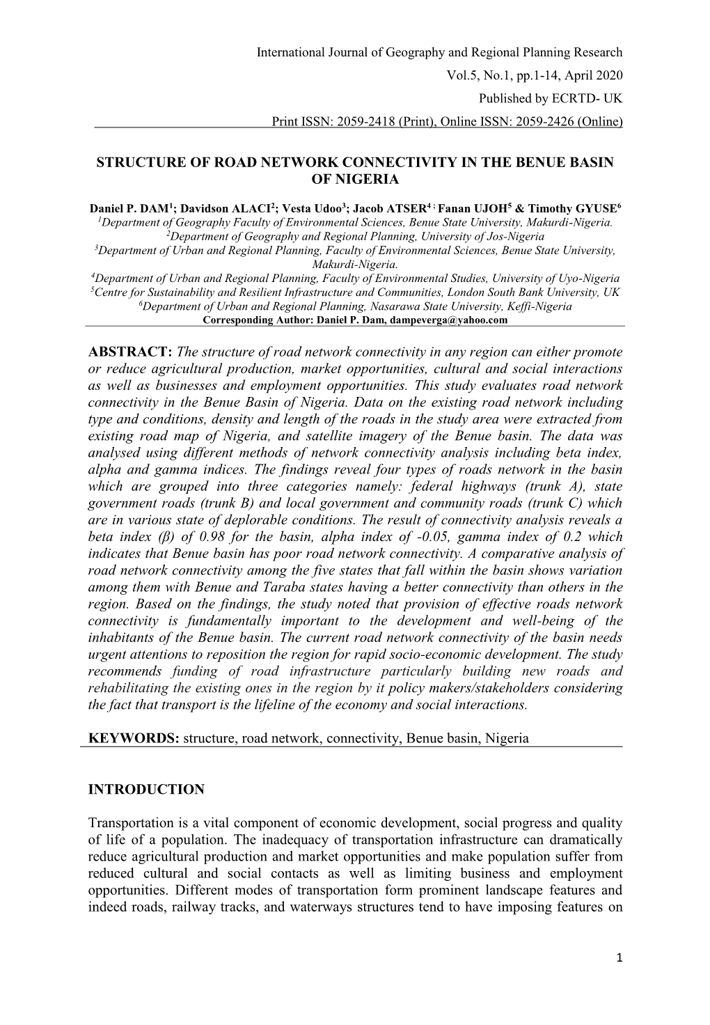 The Structure of Road Network Connectivity In