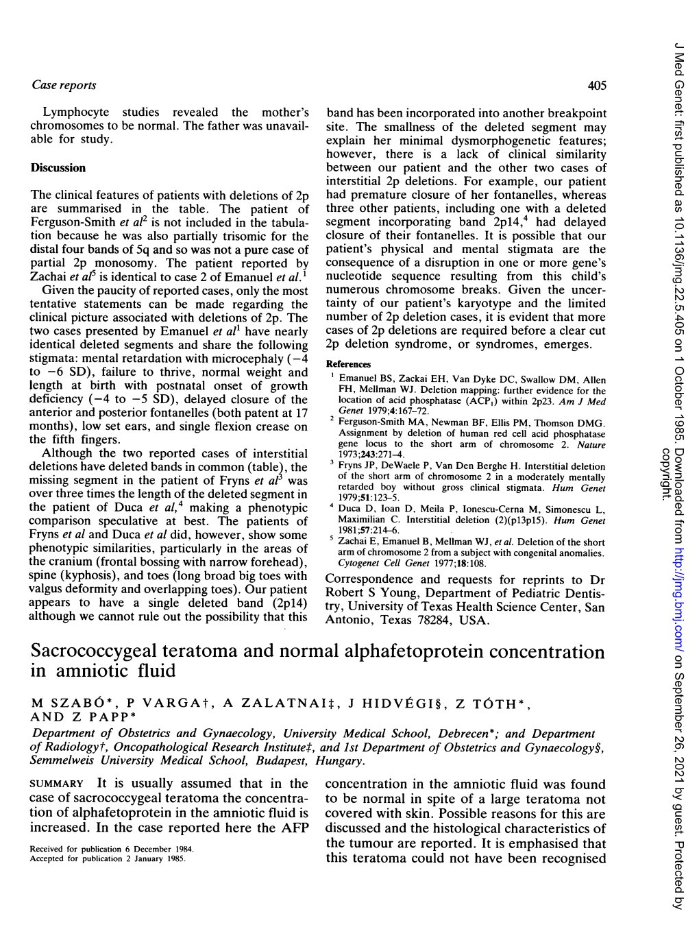 Sacrococcygeal Teratoma and Normal Alphafetoprotein Concentration on September 26, 2021 by Guest