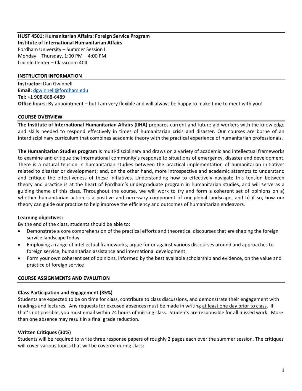 Humanitarian Affairs Theory, Case Studies And