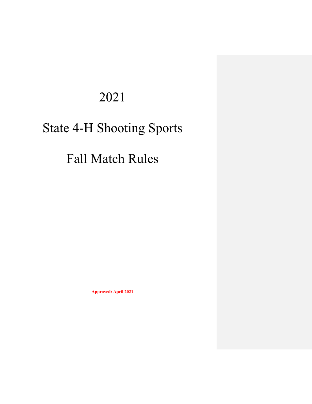 2021 Fall State Match Rules