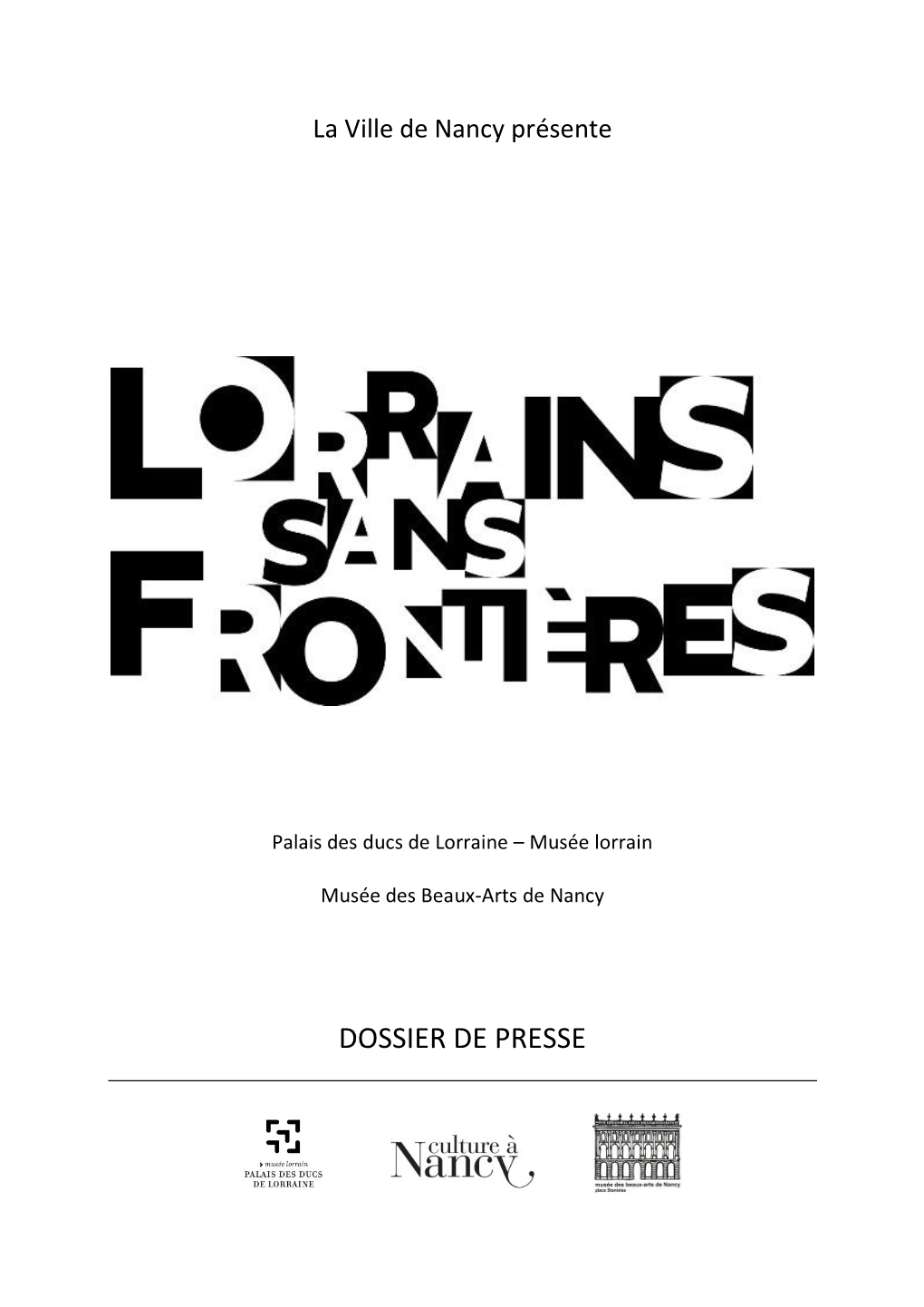 Dossier De Presse Lorrains Sans Frontières (.Pdf)