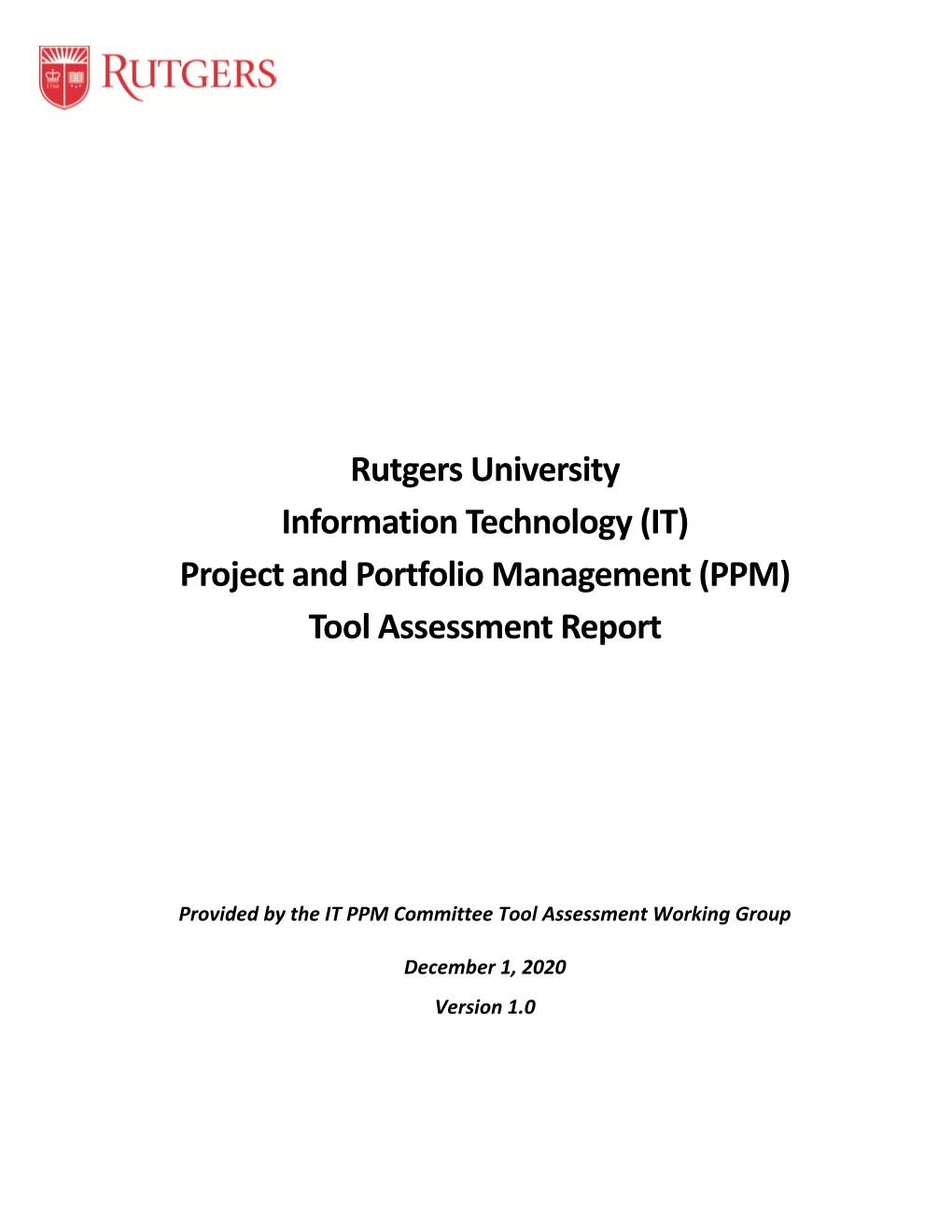 (IT) Project and Portfolio Management (PPM) Tool Assessment Report