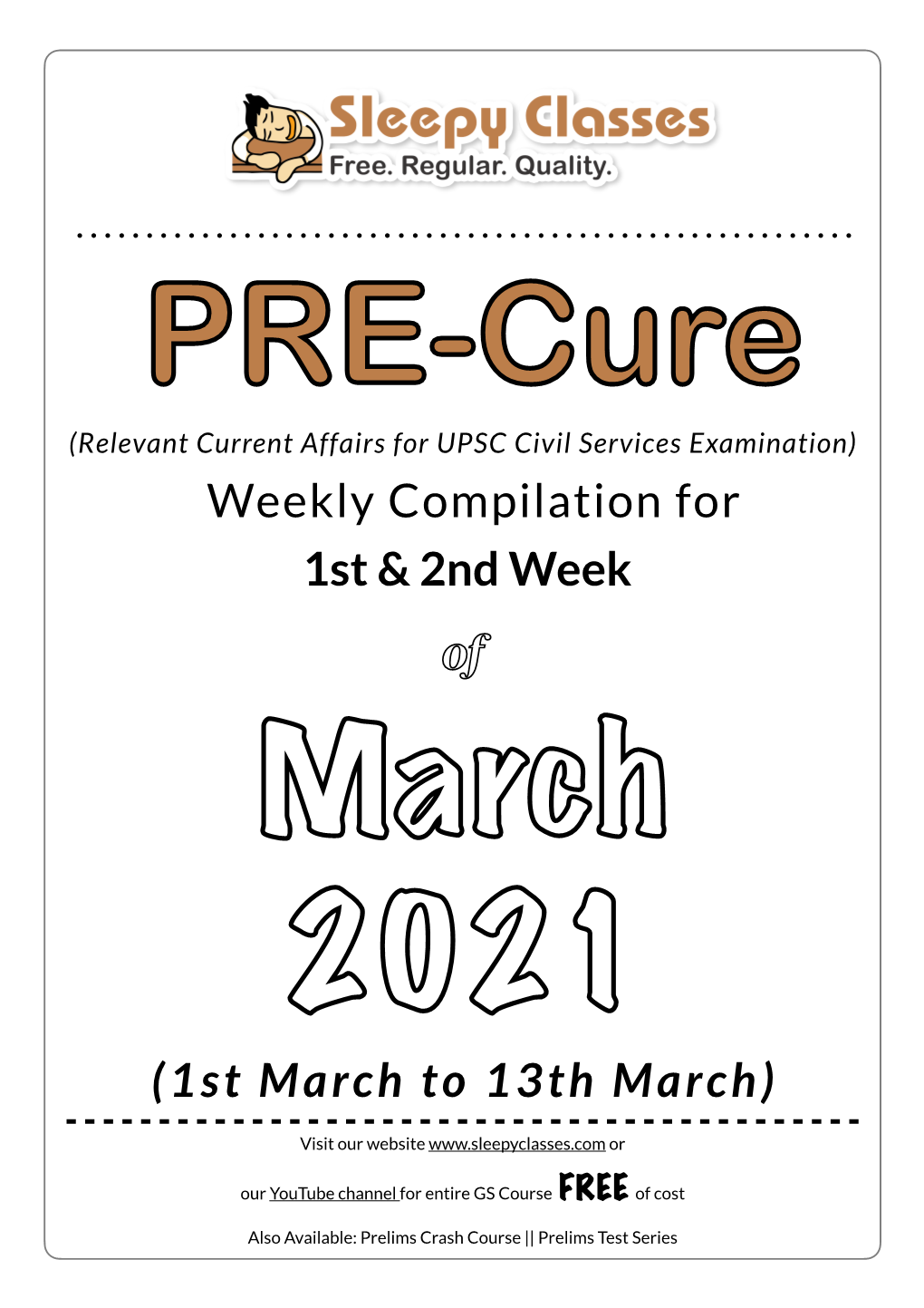 PRE-Cure W-1 & 2 March 2021