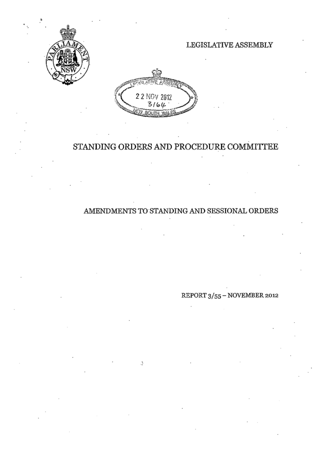 Standing Orders and Procedure Committee