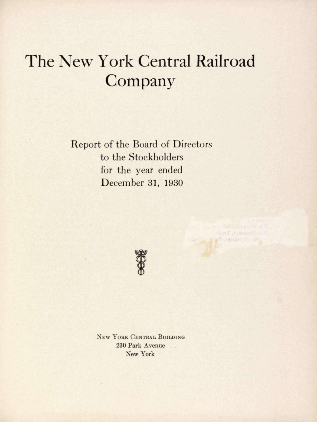 The New York Central Railroad Company