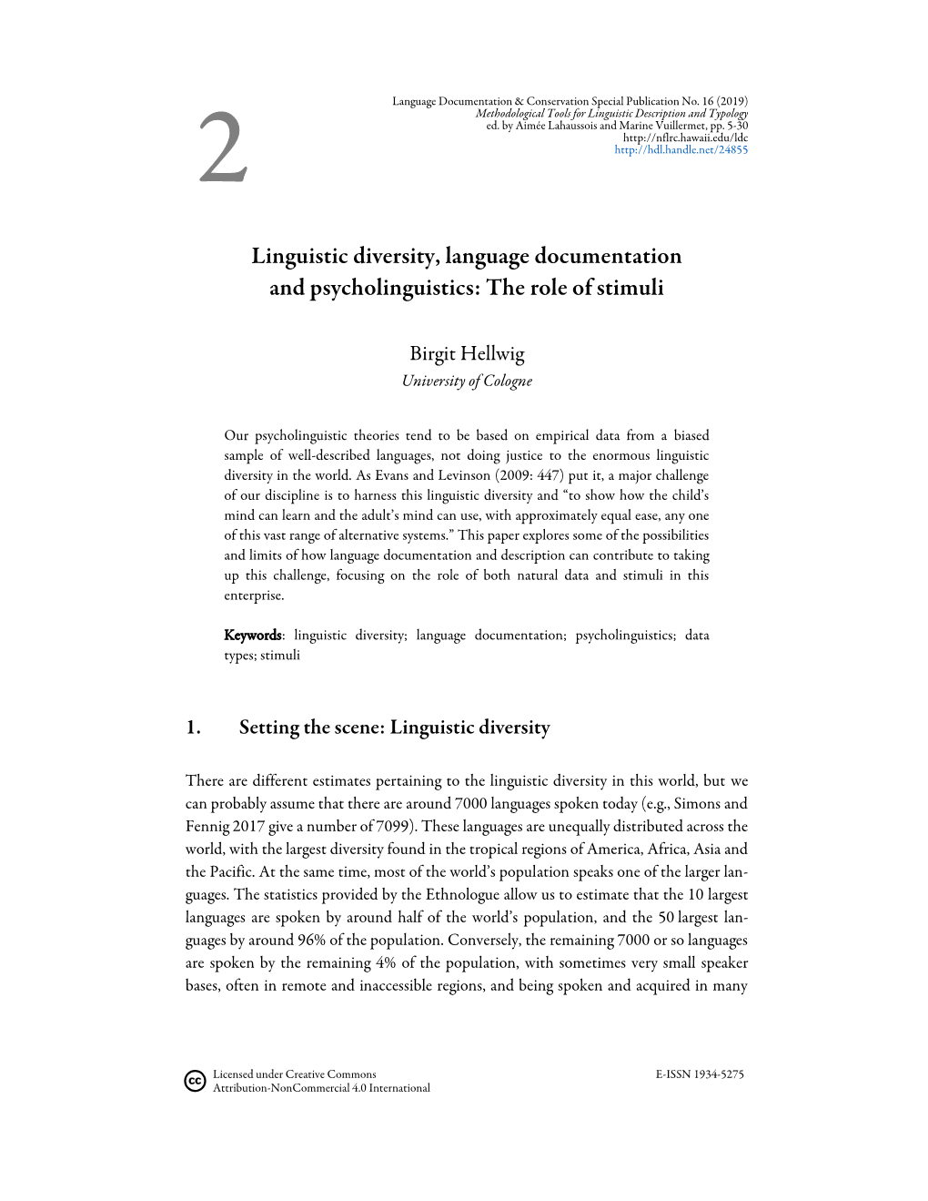 Methodological Tools for Linguistic Description and Typology Ed