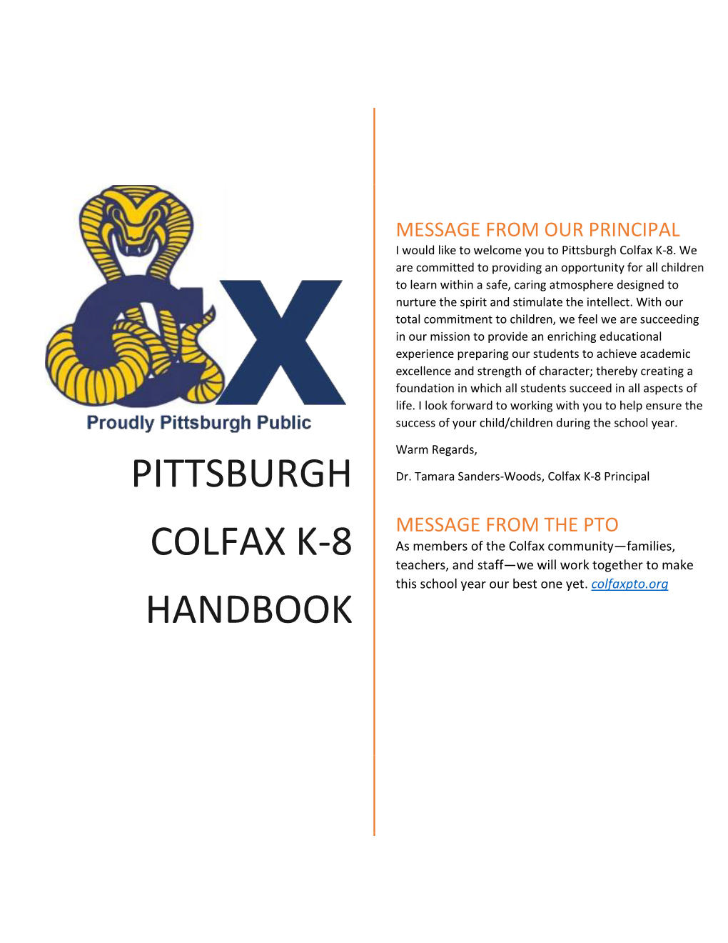 Pittsburgh Colfax K-8 Handbook