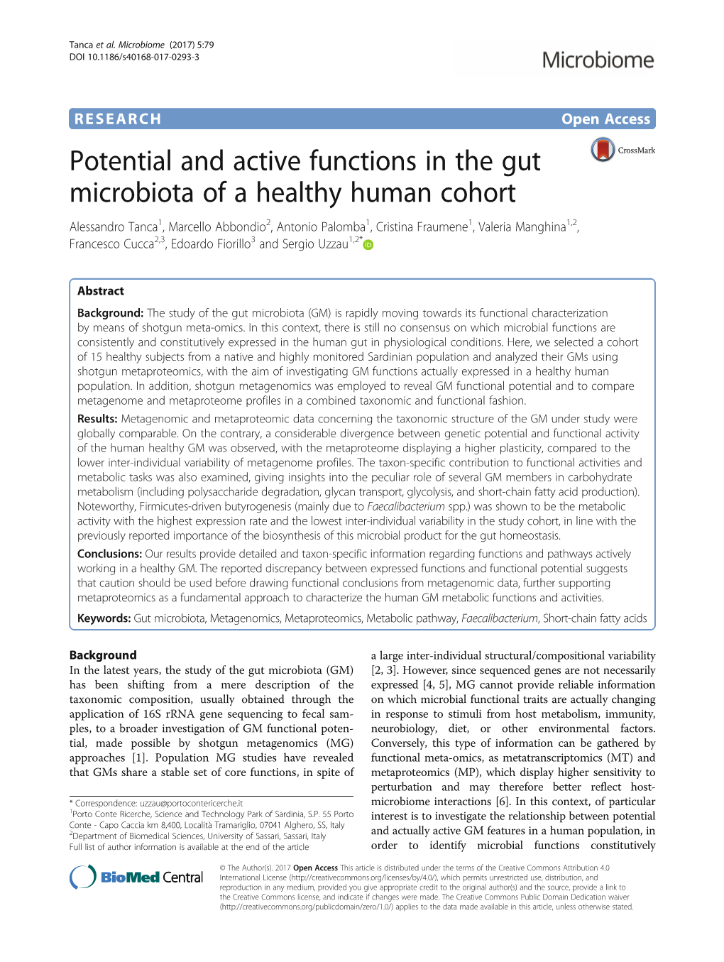 Potential and Active Functions in the Gut Microbiota of a Healthy Human