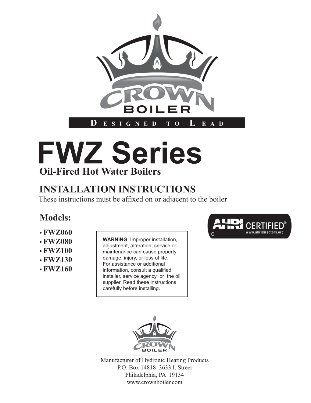 FWZ Series Boiler Is a Cast Iron Oil-Fired Water Boiler Designed for Use in Closed Forced Circulation Heating Systems