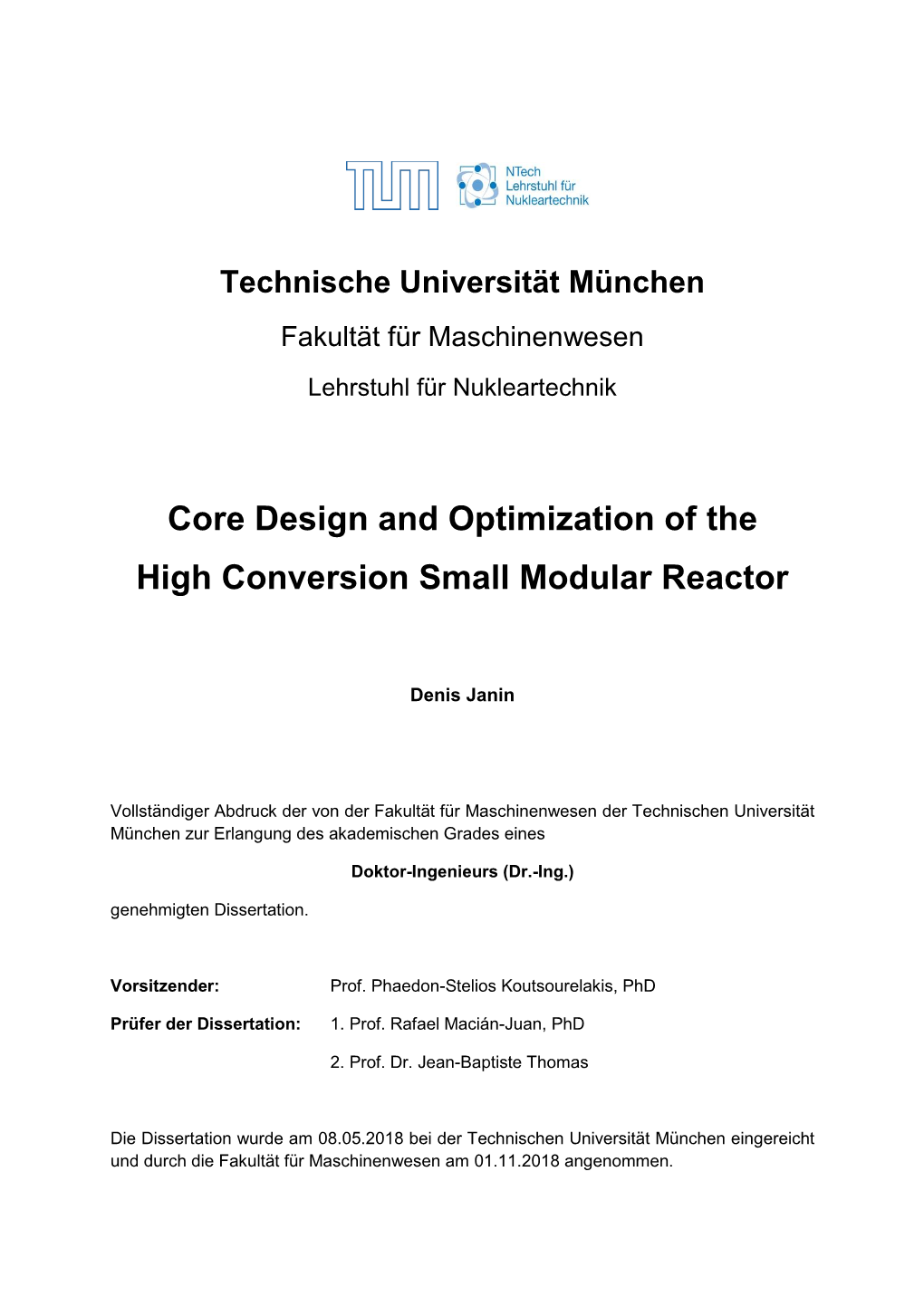 Core Design and Optimization of the High Conversion Small Modular Reactor