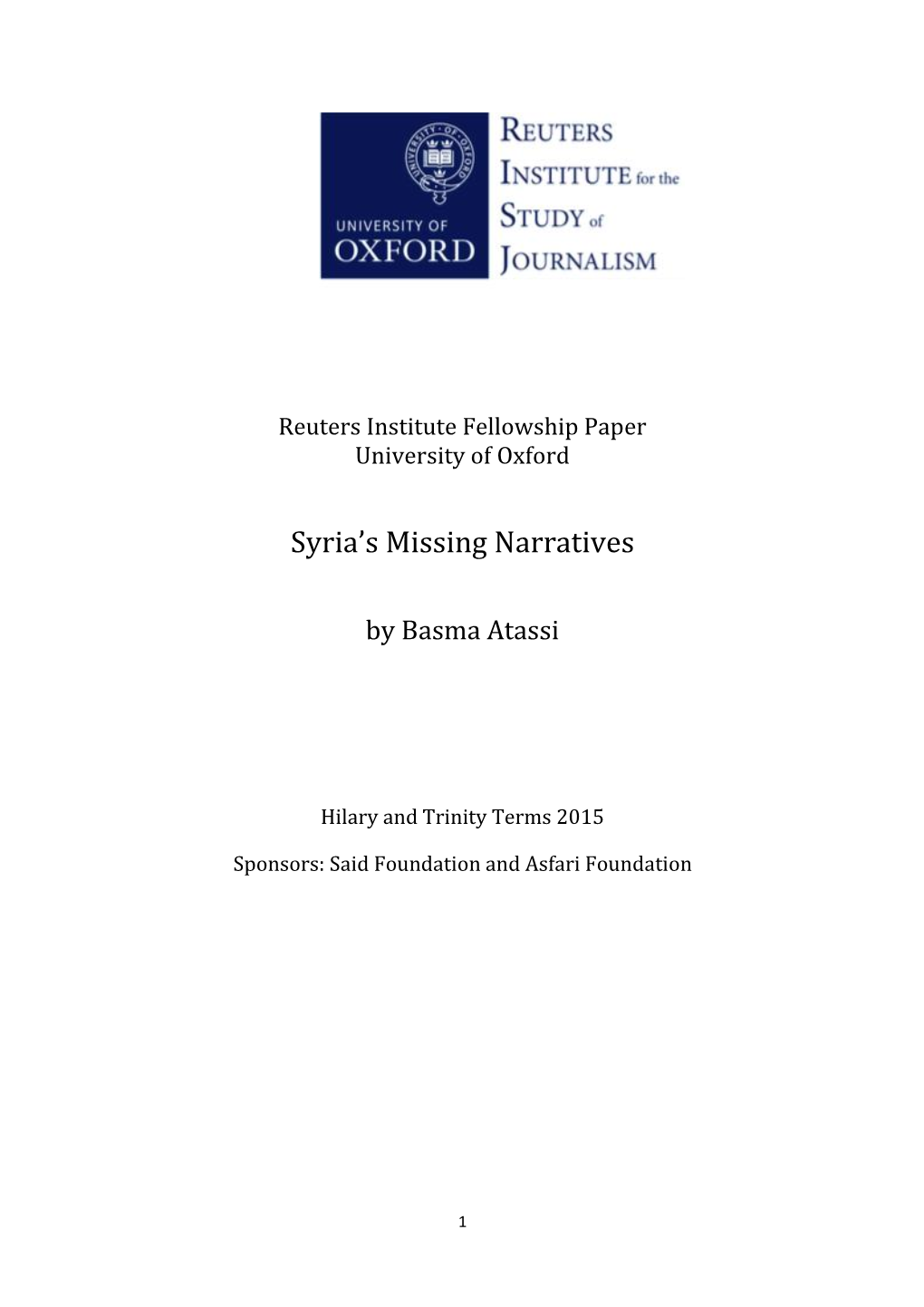 Syria's Missing Narratives