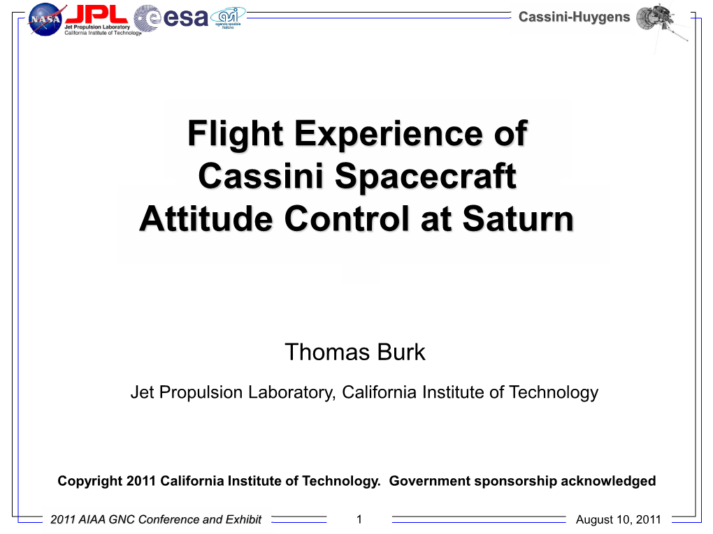 Flight Experience of Cassini Spacecraft Attitude Control at Saturn