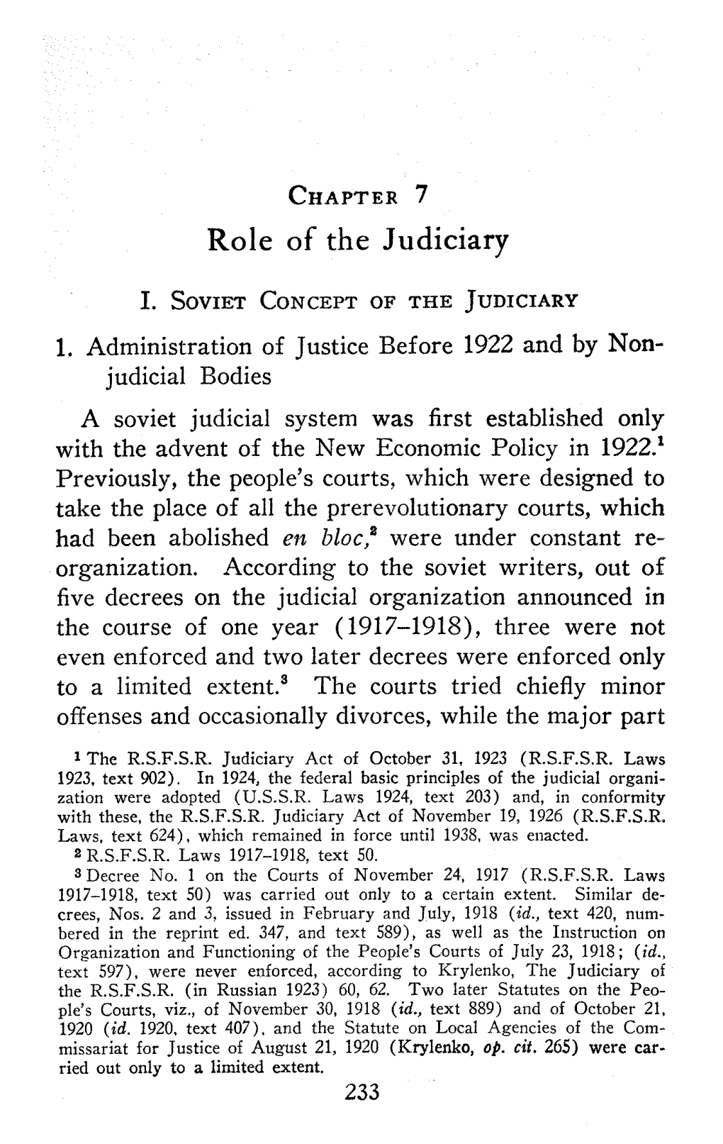 Role of the Judiciary