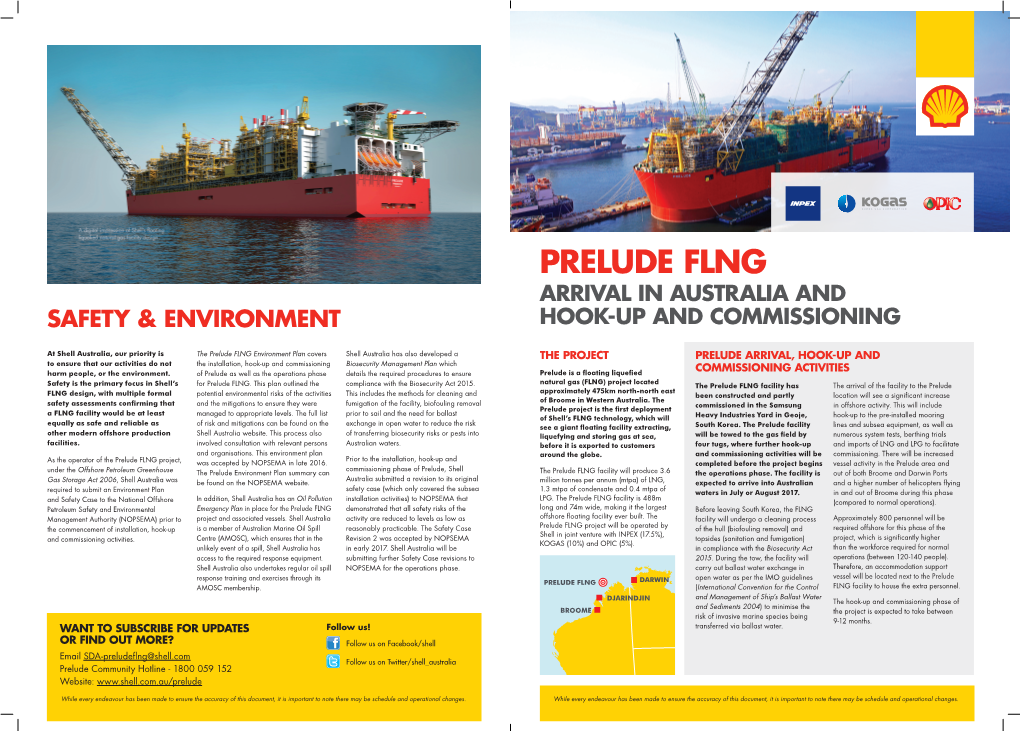 Prelude Flng Arrival in Australia and Safety & Environment Hook-Up and Commissioning